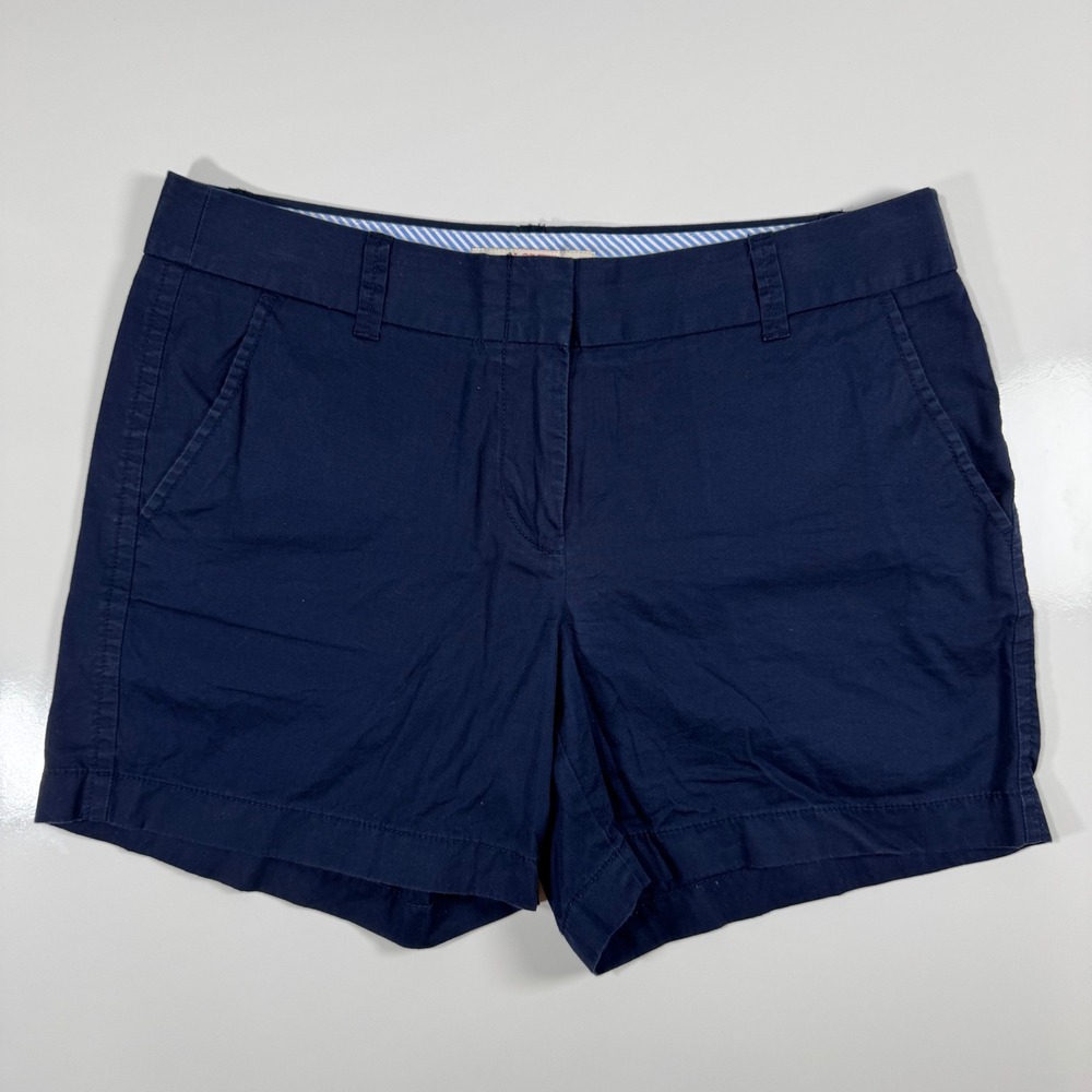 J.Crew Chino Shorts Navy Blue Everyday Casual Classic Size 6